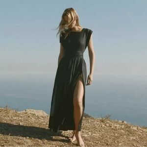 Doen Priscilla Black Wrap Sleeveless Dress size small